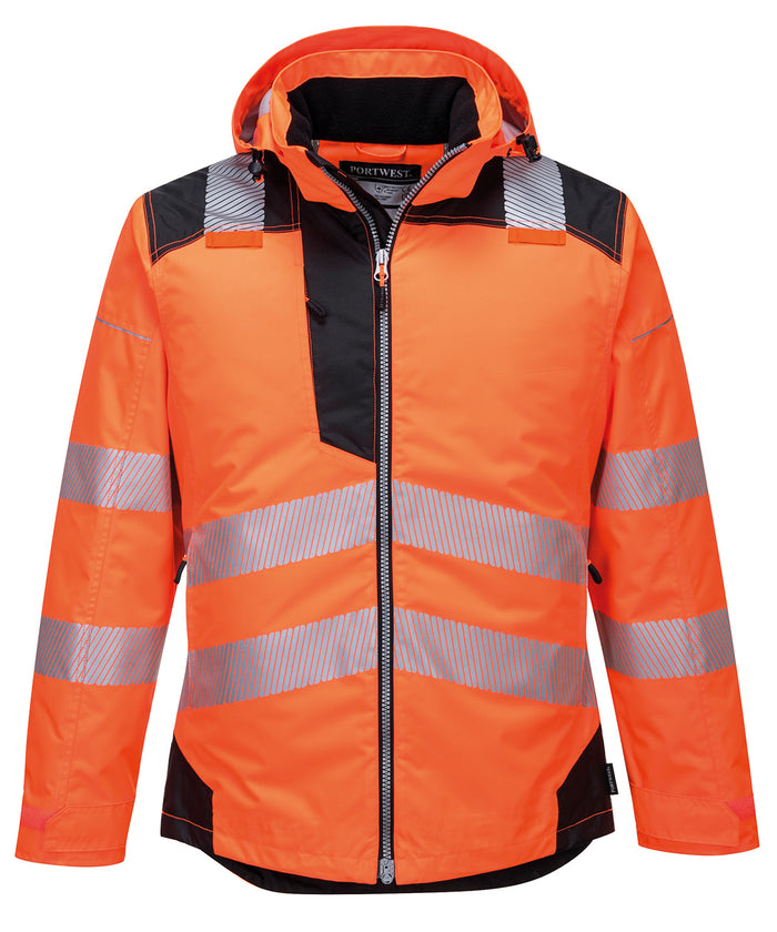 Portwest PW3 Hi-vis Winter Jacket - Orange/Black