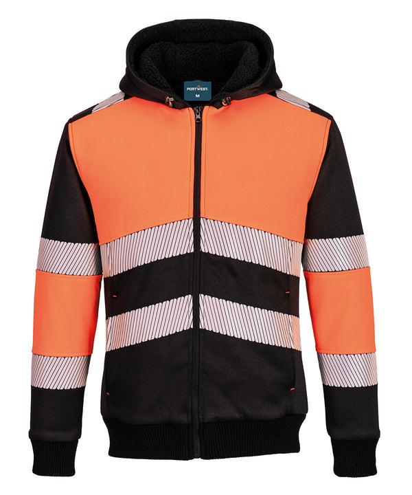 Portwest PW3 Hi-vis Class 1 Winter Hoodie - Orange/Black