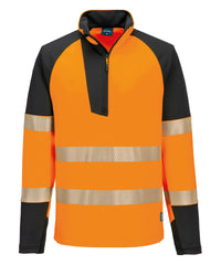 Portwest PW3 Hi-vis ¼-zip Sweatshirt - Orange/Black