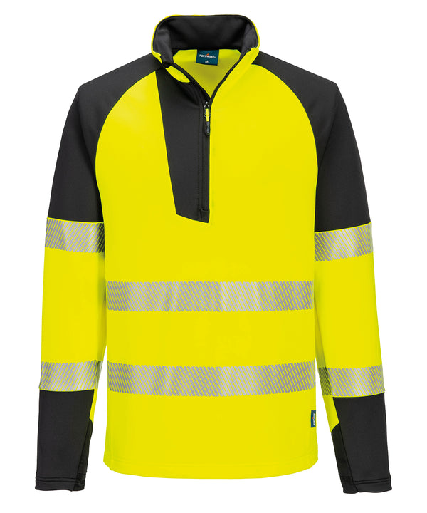 Portwest PW3 Hi-vis ¼-zip Sweatshirt - Yellow/Black