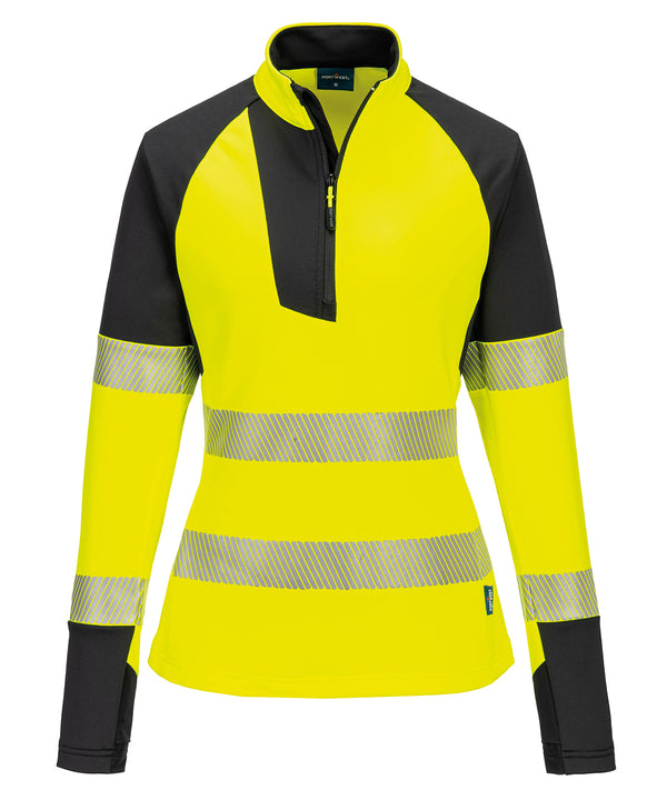 Portwest Women’s PW3 Hi-vis ¼-zip Sweatshirt - Yellow/Black