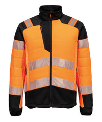 Portwest PW3 Hi-vis Hybrid Baffle Jacket - Orange/Black