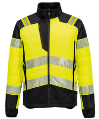 Portwest PW3 Hi-vis Hybrid Baffle Jacket - Yellow/Black