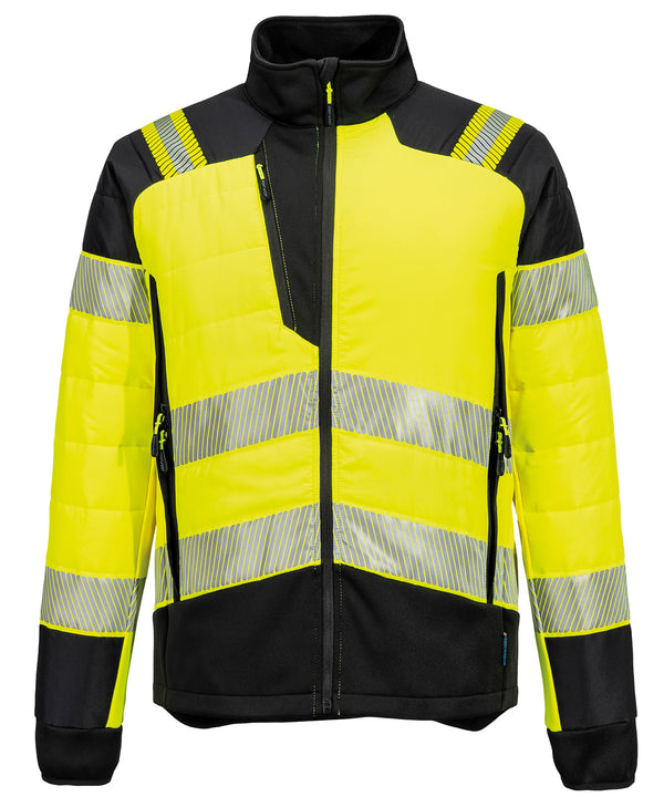 Portwest PW3 Hi-vis Hybrid Baffle Jacket - Yellow/Black