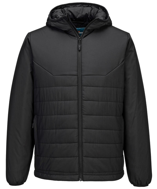 Portwest Professional Hooded Insulated Baffle Jacket - Black