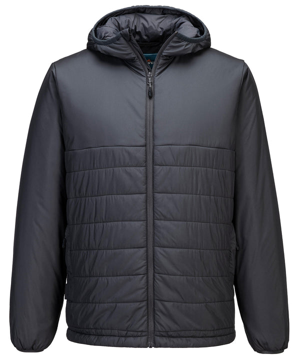 Portwest Professional Hooded Insulated Baffle Jacket - Grey