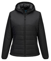 Portwest Women’s Professional Hooded Insulated Baffle Jacket - Black
