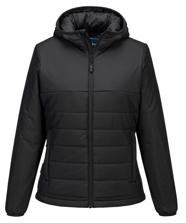 Portwest Women’s Professional Hooded Insulated Baffle Jacket - Black