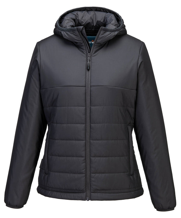 Portwest Women’s Professional Hooded Insulated Baffle Jacket - Grey
