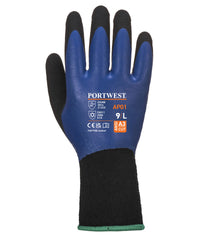 Portwest Cold 13 Latex Aqua Gloves - Blue/Black