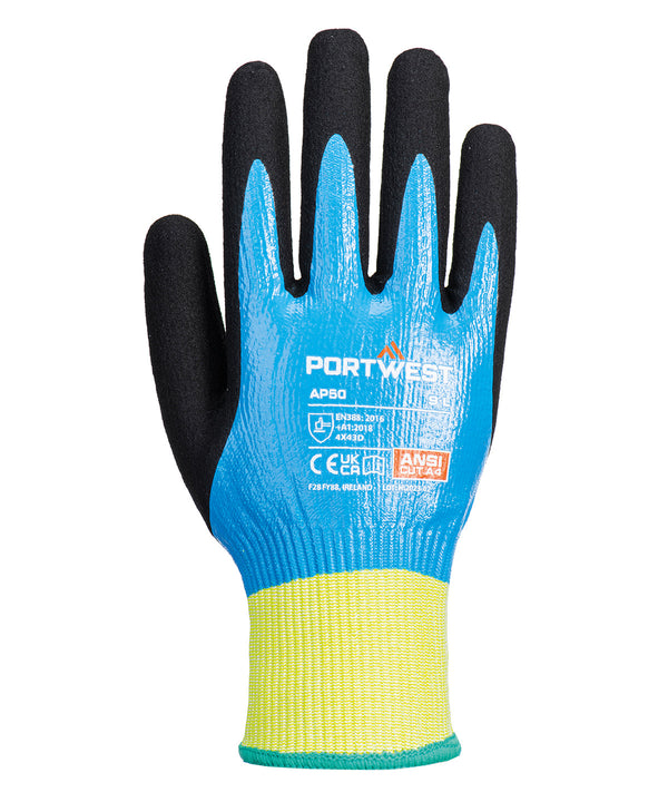 Portwest Cut D13 Nitrile Aqua Gloves - Blue/Black