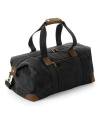 Quadra Heritage Waxed Canvas Holdall - Black