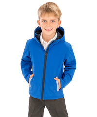 Result Core Junior Tx Performance Hooded Softshell Jacket - Black/Grey
