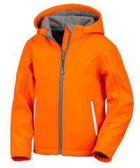 Result Core Junior Tx Performance Hooded Softshell Jacket - Neon Orange