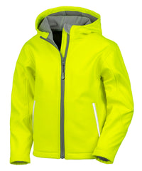 Result Core Junior Tx Performance Hooded Softshell Jacket - Neon Yellow