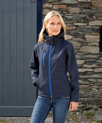Result Women's Core Tx Performance Hooded Softshell Jacket - Black/Grey
