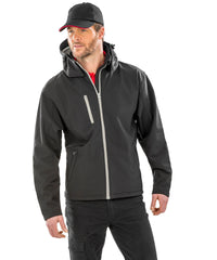 Result Core Tx Performance Hooded Softshell Jacket - Black/Grey