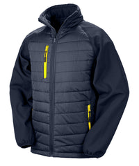 Resultrecycled Compass Padded Softshell Jacket - Navy/Yellow