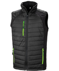 Resultrecycled Compass Padded Softshell Gilet - Black/Lime