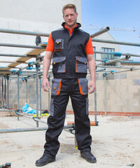 Result Work-Guard Lite Trousers - Black/Grey/Orange