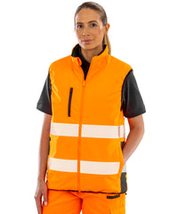 Result Reversible Soft Padded Gilet - Fluorescent Orange/Navy