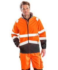 Result Printable Safety Softshell Jacket - Fluorescent Orange/Black
