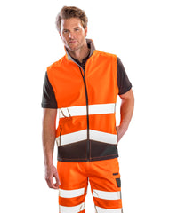 Result Printable Safety Softshell Gilet - Fluorescent Orange/Black