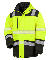 Result Printable Softshell Safety Coat - Fluorescent Yellow/Black