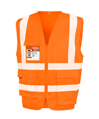Result Heavy Duty Polycotton Security Vest - Fluorescent Orange