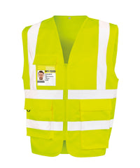 Result Heavy Duty Polycotton Security Vest - Fluorescent Yellow