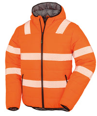Resultrecycled Recycled Ripstop Padded Safety Jacket - Fluorescent Orange