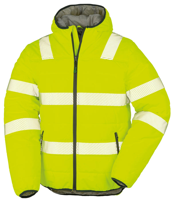 Resultrecycled Recycled Ripstop Padded Safety Jacket - Fluorescent Yellow