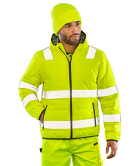 Resultrecycled Recycled Ripstop Padded Safety Jacket - Fluorescent Orange