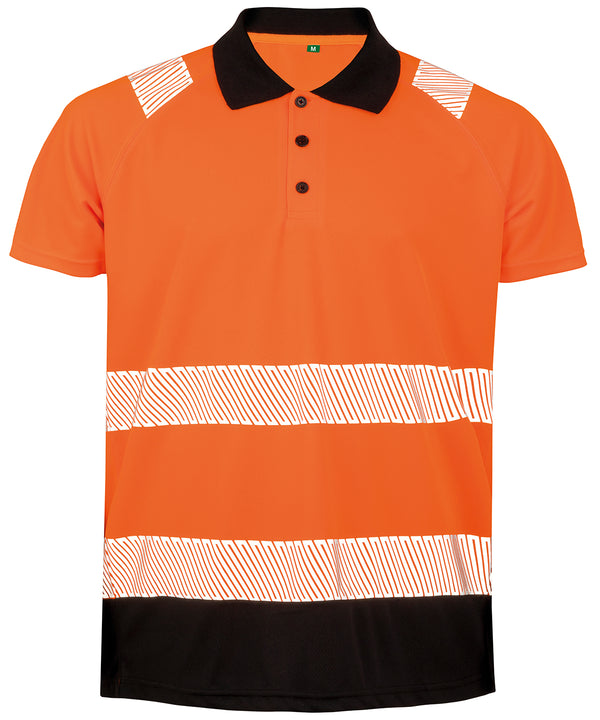 Resultrecycled Recycled Safety Polo - Fluorescent Orange/Black*