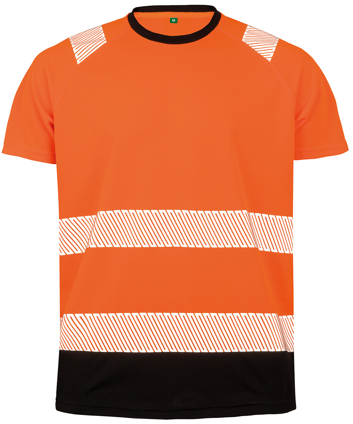 Resultrecycled Recycled Safety T-shirt - Fluorescent Orange/Black