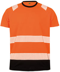 Resultrecycled Recycled Safety T-shirt - Fluorescent Orange/Black
