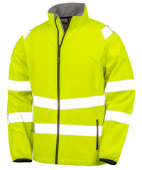 Resultrecycled Recycled 2-layer Printable Safety Softshell - Fluorescent Yellow
