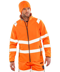 Resultrecycled Recycled 2-layer Printable Safety Softshell - Fluorescent Orange