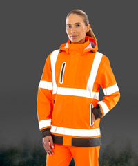 Resultrecycled Heavy-duty Prism PU Safe and Dry Jacket with Recycled Backing - Fluorescent Orange/Black