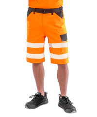 Result Safe-Guard Recycled Dynamic Stretch Safety Shorts - Fluorescent Orange