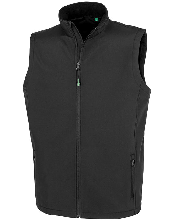 Resultrecycled Men's Recycled 2-layer Printable Softshell Bodywarmer - Black