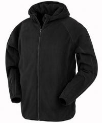 Resultrecycled Recycled Hooded Microfleece Jacket - Black