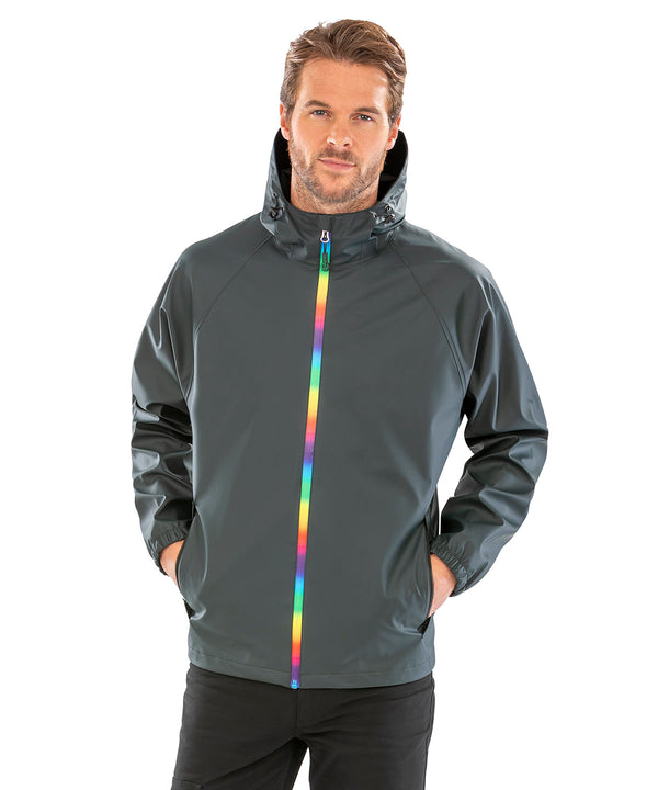 Resultrecycled Prism PU Waterproof Jacket with Recycled Backing - Black Olive