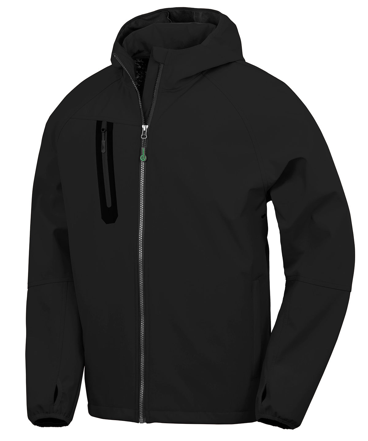 Resultrecycled 3-layer Recycled Printable Casual Hooded Softshell - Black/Black