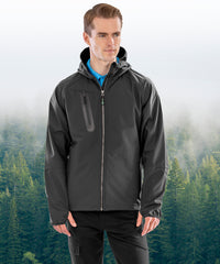 Resultrecycled 3-layer Recycled Printable Casual Hooded Softshell - Black/Black