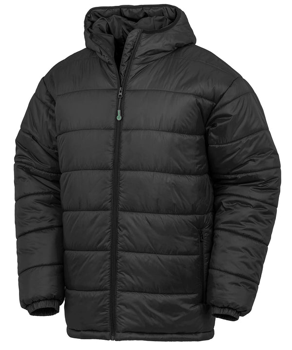 Resultrecycled Recycled Hooded Padded Parka - Black