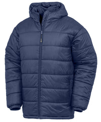Resultrecycled Recycled Hooded Padded Parka - Navy