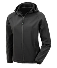 Resultrecycled Women’s Recycled 3-layer Printable Hooded Softshell - Black