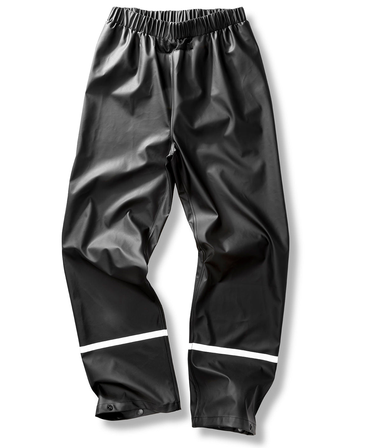 Resultrecycled Prism PU Waterproof Trousers with Reflective Bands and Recycled Backing - Black