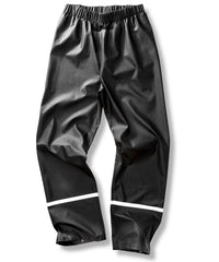 Resultrecycled Prism PU Waterproof Trousers with Reflective Bands and Recycled Backing - Black